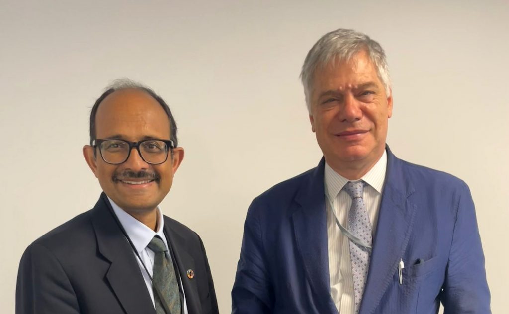 Incontro tra il direttore di CORILA,  Pierpaolo Campostrini,  e l'Inviato Speciale del Segretario Generale delle Nazioni Unite, Kamal Kishore